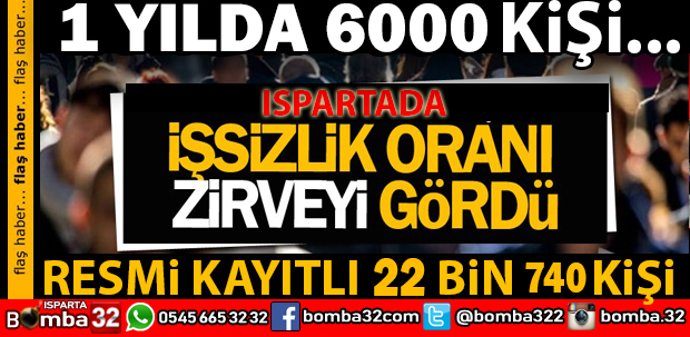 İŞKUR 2019 ISPARTA İŞSİZLİK ORANINI AÇIKLADI