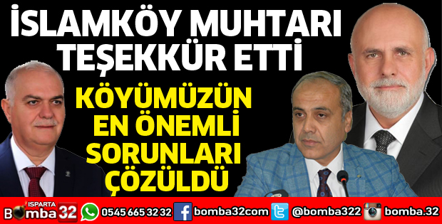 İslamköy Muhtarından teşekkür
