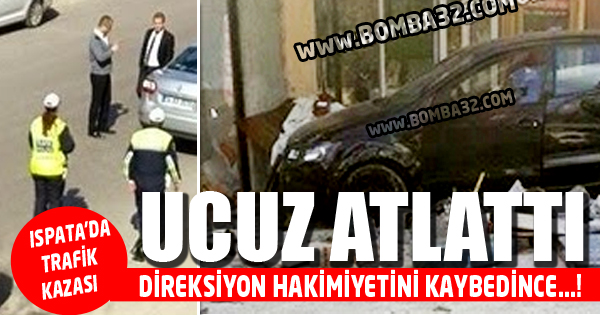 ISPARATDA OTOMOBİL İNŞAAT ALANINA DALDI