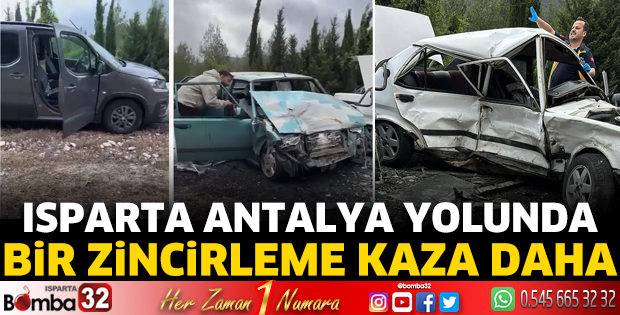 Isparta-Antalya Karayolunda zincirleme kaza