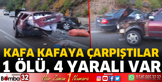 Isparta Antalya yolunda kaza