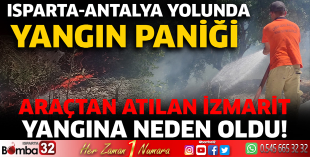 Isparta Antalya yolunda yangın paniği