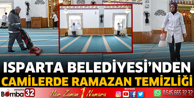 Isparta Belediyesi’nden camilerde Ramazan temizliği 