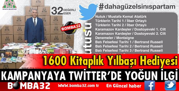 ISPARTA BELEDİYESİNDEN 1600 KİTAPLIK YILBAŞI HEDİYESİ!