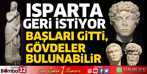 Isparta heykel başlarını geri istiyor 