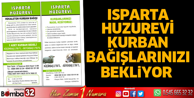 Isparta Huzurevi kurban bağışlarınızı bekliyor