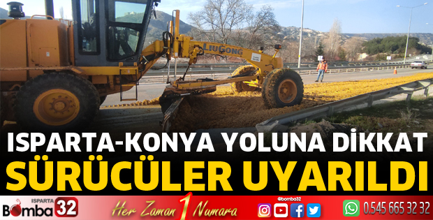 Isparta Konya yoluna dikkat