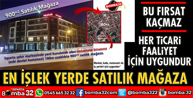 ISPARTA ŞEHİR MERKEZİNDE SATILIK MAĞAZA