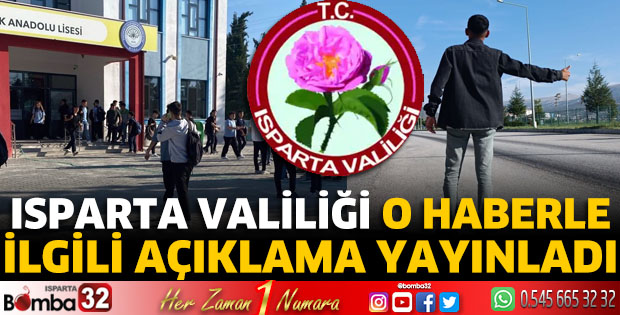 Isparta Valiliği’nden açıklama 