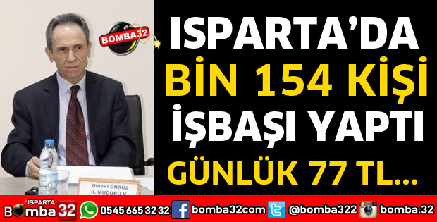 ISPARTA’DA BİN 154 KİŞİ İŞBAŞI YAPTI