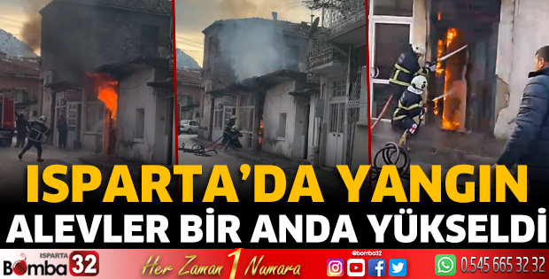 Isparta’da ev yangını 