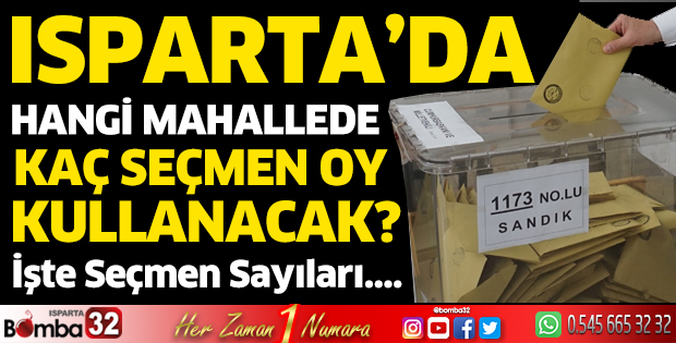 Isparta’da hangi mahallede kaç seçmen oy kullanacak?