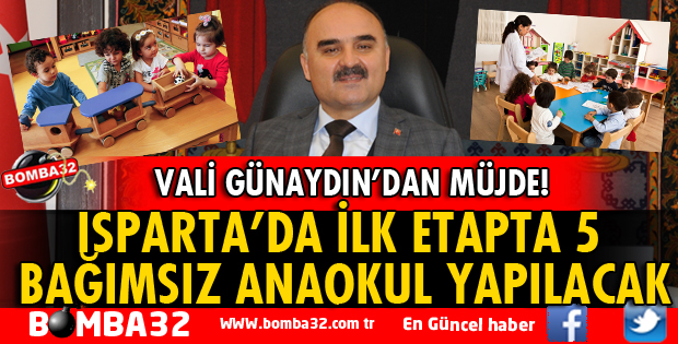 ISPARTA’DA İLK ETAPTA 5 BAĞIMSIZ ANAOKUL YAPILACAK