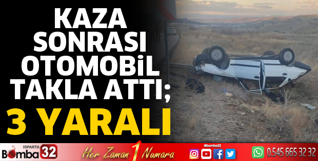 Isparta’da kaza 3 yaralı