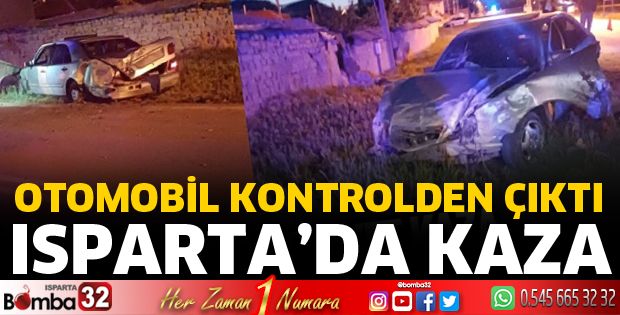 Otomobil duvara çarptı 2 kişi yaralandı