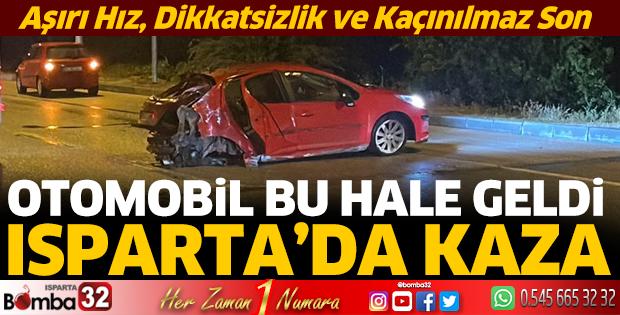 Isparta’da kazada sürücü yaralandı