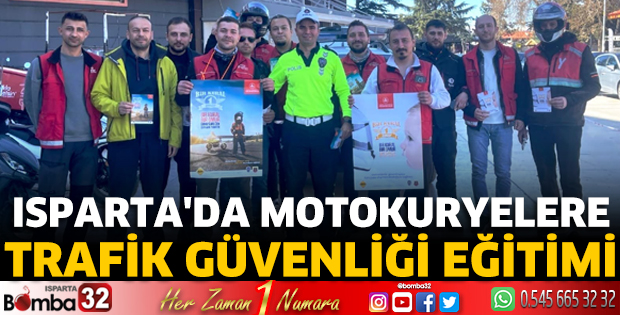 Isparta’da motokuryelere Trafik Güvenliği Eğitimi 