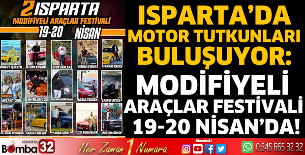 Isparta’da motor tutkunları buluşuyor