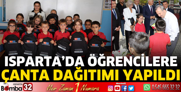 Isparta’da öğrencilere çanta dağıtımı yapıldı