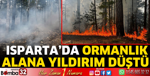 Isparta’da ormanlık alana yıldırım düştü 