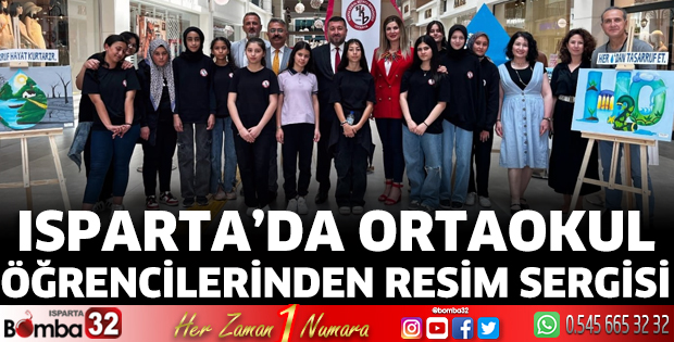 Isparta’da Ortaokul Öğrencilerinden Resim Sergisi