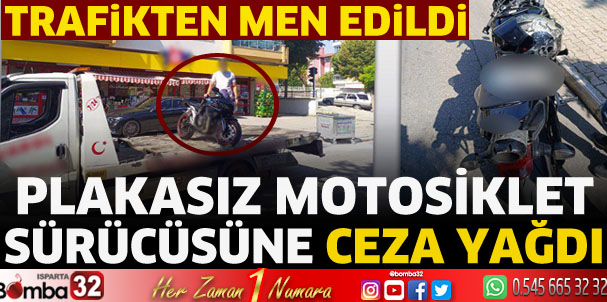 Isparta’da plakasız ve abart egzozlu motosiklet yakalandı