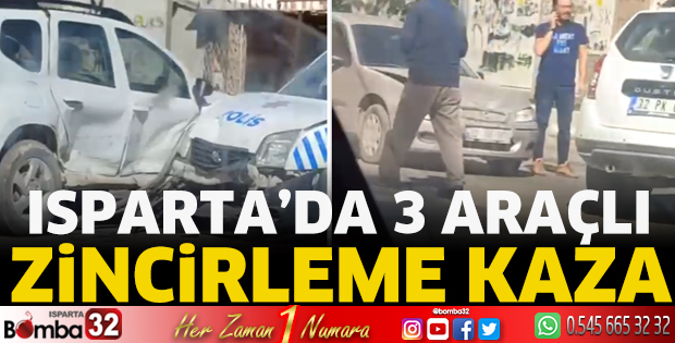 Isparta’da zincirleme kaza 