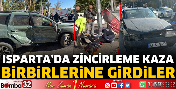 Isparta’da zincirleme kaza 