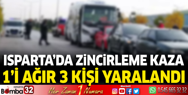 Isparta’da zincirleme kaza: 3 yaralı
