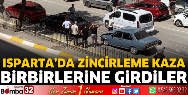 Isparta’da zincirleme kaza