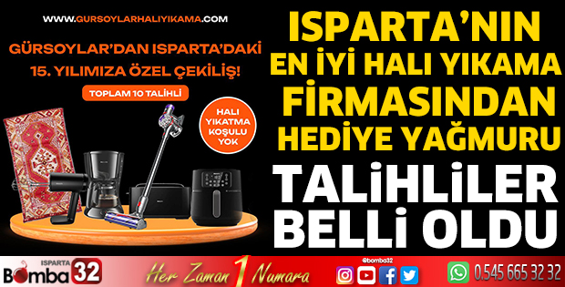 Isparta’nın en iyi halı yıkama firmasından hediye yağmuru