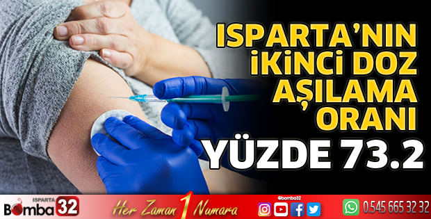 Isparta’nın ikinci doz aşılama oranı yüzde 73.2