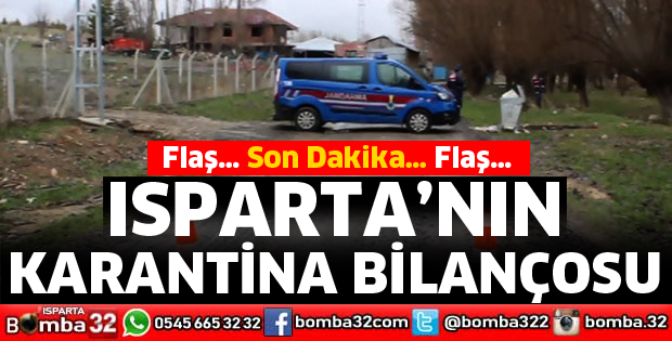 ISPARTA’NIN KARANTİNA BİLANÇOSU