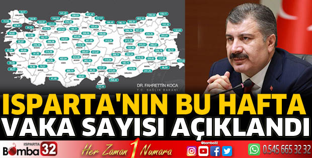 Isparta’nın vaka sayısı açıklandı