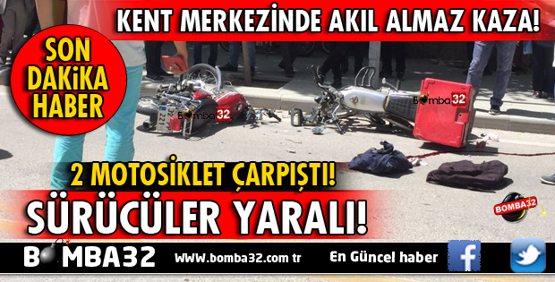 ISPARTA'DA 2 MOTOSİKLET ÇARPIŞTI