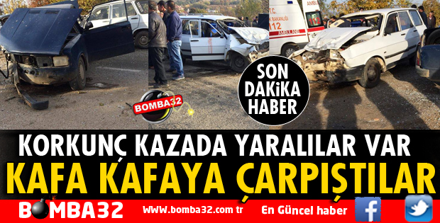 ISPARTA'DA 2 OTOMOBİL KAFA KAFAYA ÇARPIŞTI