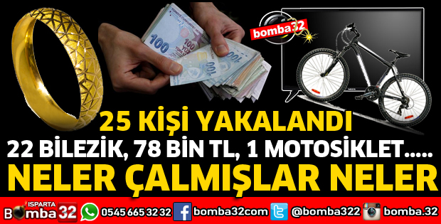 ISPARTA'DA 25 HIRSIZLIK ŞÜPHELİSİ YAKALANDI
