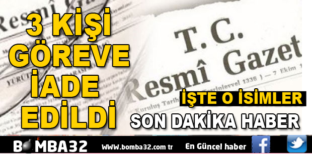 ISPARTA'DA 3 PERSONEL KHK İLE GÖREVİNE İADE EDİLDİ