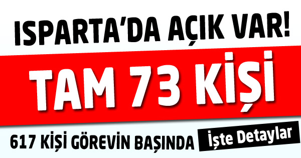 Isparta'da Açık Var! Tam 73 Kişi