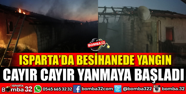 ISPARTA'DA BESİHANEDE YANGIN