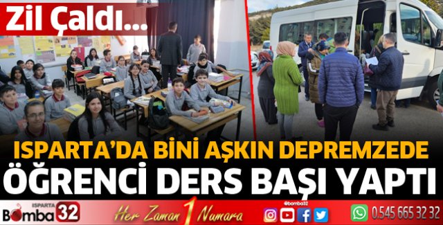Isparta'da Bini aşkın depremzede öğrenci ders başı yaptı