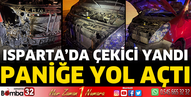Isparta'da çekici yandı
