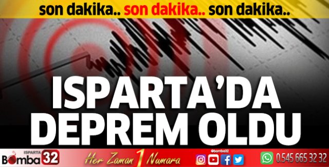 Isparta'da deprem 