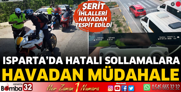 Isparta'da drone destekli trafik denetimi