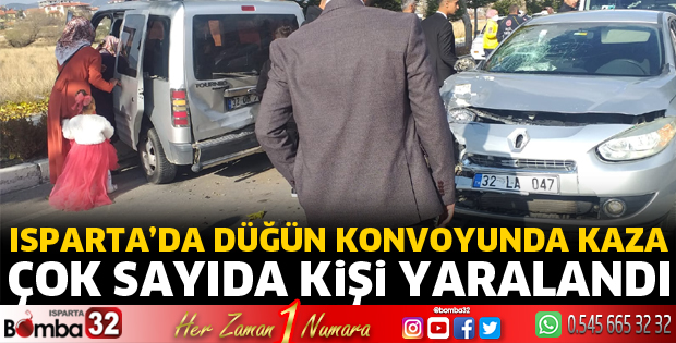 Isparta'da düğün konvoyunda kaza