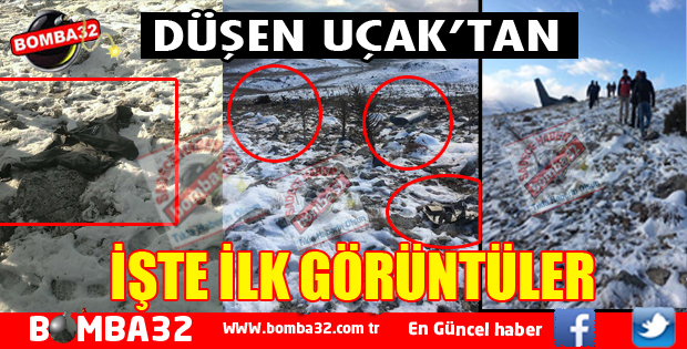 DÜŞEN UÇAĞIN ENKAZ GÖRÜNTÜLERİ