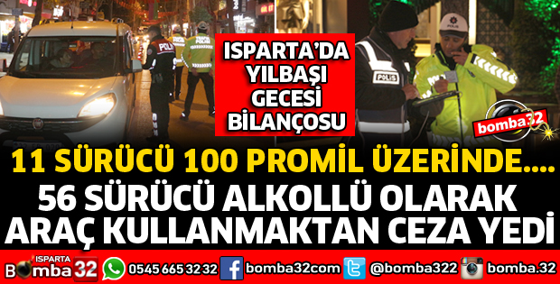 ISPARTA'DA EMNİYETİN YILBAŞI GECESİ BİLANÇOSU