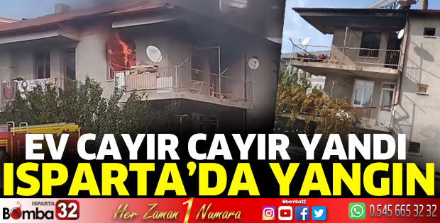 Isparta'da ev yangını
