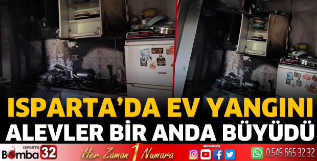 Isparta'da ev yangını