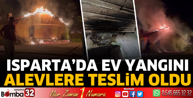 Isparta'da ev yangını